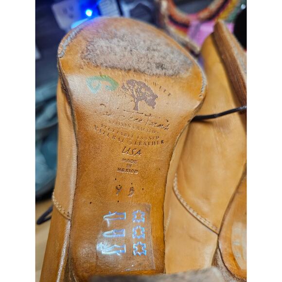 Oak Tree Farms Tan Rustic Leather Lace Up Victorian Style Shoes size 9.5 - Picture 8 of 10